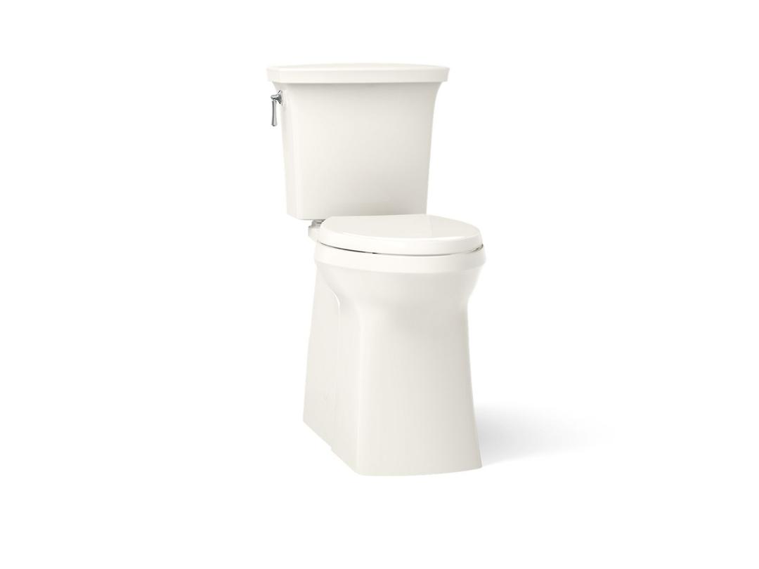 Corbelle Tall ContinuousClean two-piece elongated toilet with skirted trapway, 1.28 gpf by Kohler
