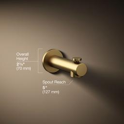 Kohler Elate Wall-mount bath spout with diverter - Vibrant Brushed Moderne Brass - image 3