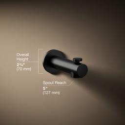 Kohler Elate Wall-mount bath spout with diverter - Matte Black - image 3