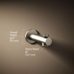 Kohler Elate Wall-mount bath spout with diverter - Vibrant Brushed Nickel - image 3