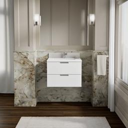 Kohler MaxstowE 24'' wall-hung bathroom vanity cabinet with sink and quartz top - White - image 2