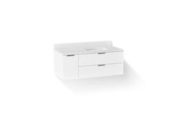 Kohler MaxstowE 48'' wall-hung bathroom vanity cabinet with sink and quartz top - White - image 1