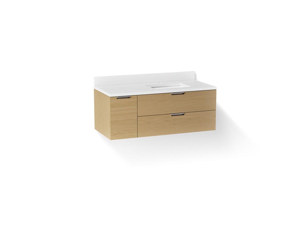 Kohler MaxstowE 48'' wall-hung bathroom vanity cabinet with sink and quartz top - Light Oak by Kohler