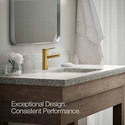 Kohler | Elate | Single Hole Bathroom Sink Faucet - Vibrant Brushed Moderne Brass - image 4