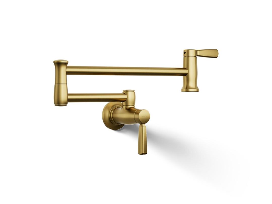 Kohler Wall-mount pot filler - Vibrant Brushed Moderne Brass by Kohler