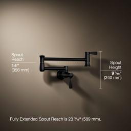 Kohler Wall-mount pot filler - Matte Black - image 3