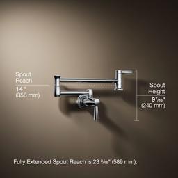 Kohler Wall-mount pot filler - Polished Chrome - image 3