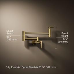 Kohler Wall-mount pot filler - Vibrant Brushed Moderne Brass - image 3