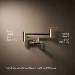 Kohler Wall-mount pot filler - Vibrant French Gold - image 3