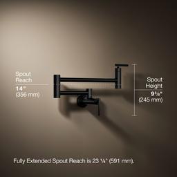 Kohler Wall-mount pot filler - Matte Black - image 3
