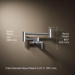 Kohler Wall-mount pot filler - Polished Chrome - image 3