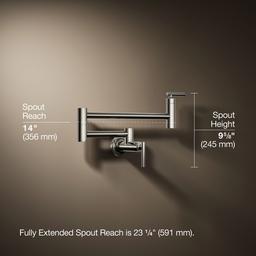 Kohler Wall-mount pot filler - Vibrant Polished Nickel - image 3