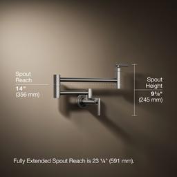 Kohler Wall-mount pot filler - Vibrant Stainless - image 3