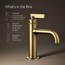 Kohler CastiaE by Studio McGee Single-handle bathroom sink faucet, 1.2 gpm - Vibrant Brushed Moderne Brass - image 1