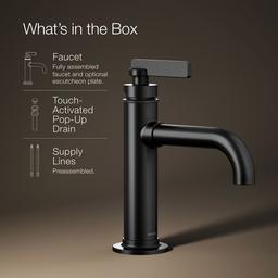 Kohler CastiaE by Studio McGee Single-handle bathroom sink faucet, 1.2 gpm - Matte Black - image 1