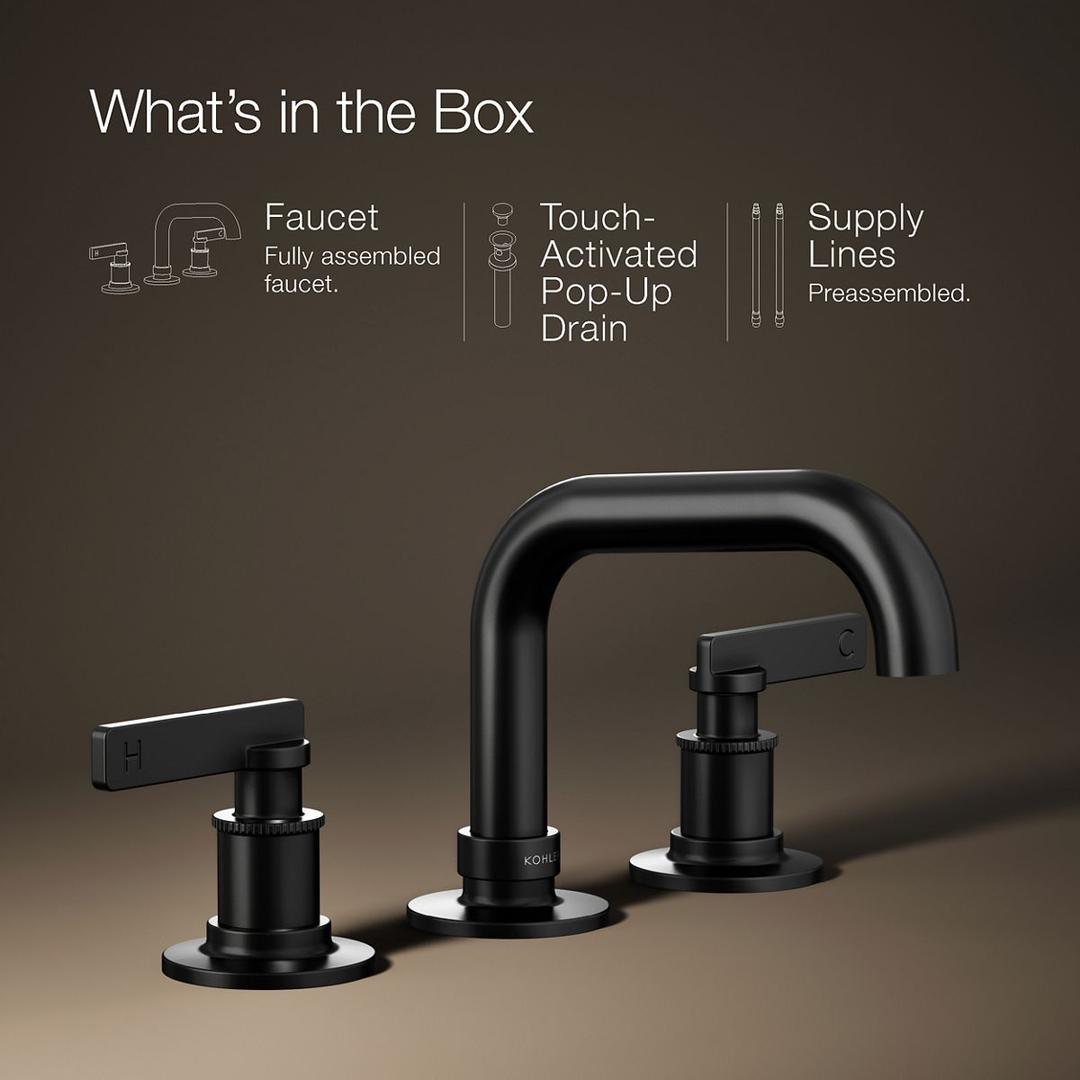 Kohler CastiaE by Studio McGee Widespread bathroom sink faucet, 1.2 gpm - Matte Black by Kohler