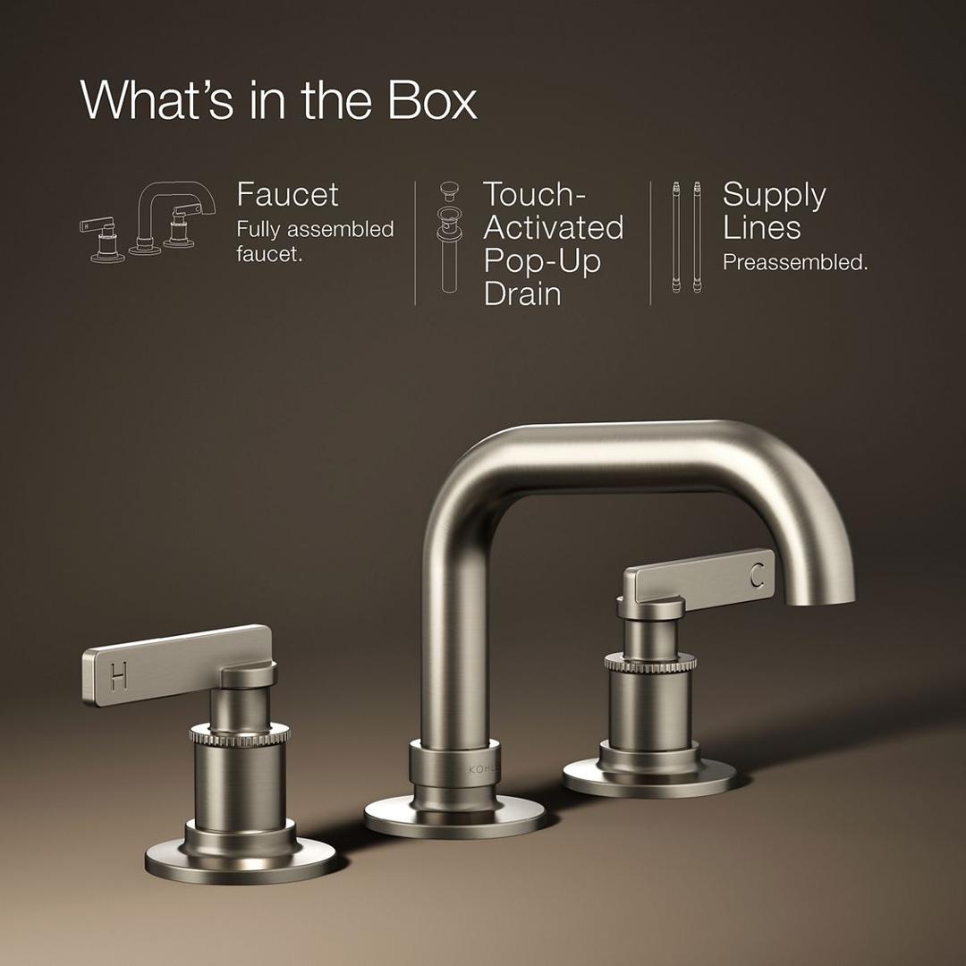 Kohler CastiaE by Studio McGee Widespread bathroom sink faucet, 1.2 gpm - Vibrant Brushed Nickel by Kohler