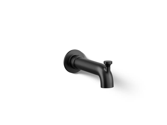 Kohler CastiaE by Studio McGee Wall-mount bath spout with diverter - Matte Black