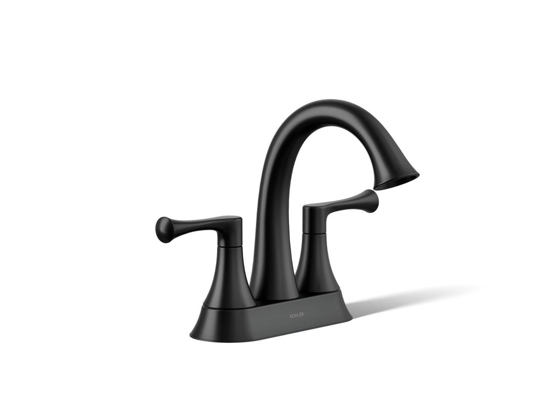 Kohler BuckleyE Centerset bathroom sink faucet, 1.0 gpm - Matte Black by Kohler