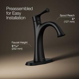 Kohler BuckleyE Single-handle bathroom sink faucet, 1.0 gpm - Matte Black - image 3