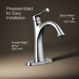 Kohler BuckleyE Single-handle bathroom sink faucet, 1.2 gpm - Polished Chrome - image 3