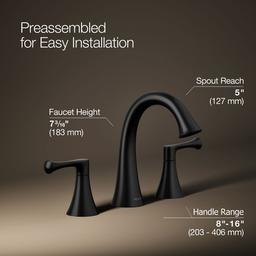 BuckleyE Widespread bathroom sink faucet, 1.2 gpm - Matte Black - image 3