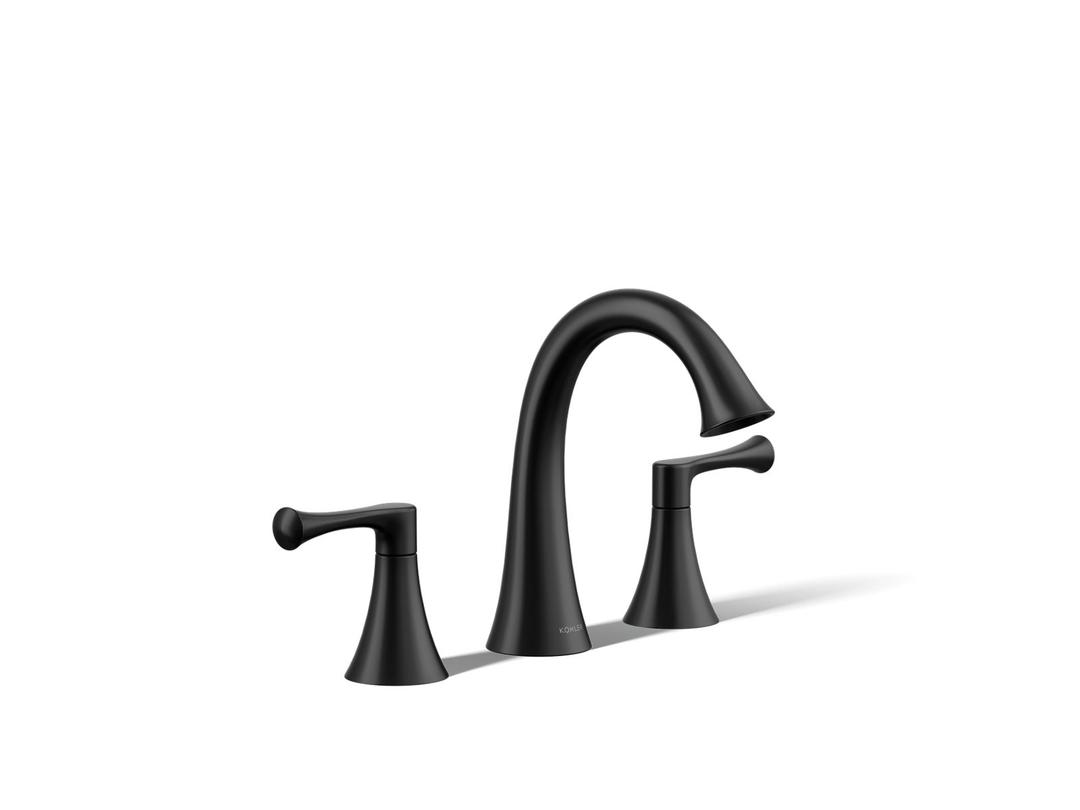 BuckleyE Widespread bathroom sink faucet, 1.2 gpm - Matte Black by Kohler