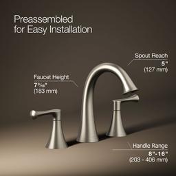 BuckleyE Widespread bathroom sink faucet, 1.0 gpm - Vibrant Brushed Nickel - image 3