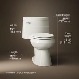 Cimarron One-piece elongated toilet with concealed trapway, 1.28 gpf - image 3