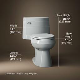 Cimarron One-piece elongated toilet with concealed trapway, 1.28 gpf - image 3