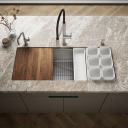 Kohler StagesE 45'' undermount single-bowl workstation kitchen sink - Stainless Steel - image 2