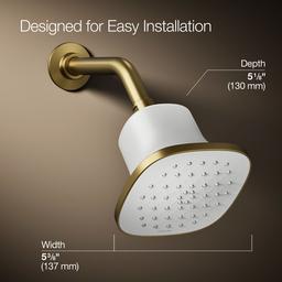 CinqE Square single-function filtered showerhead, 1.75 gpm - Vibrant Brushed Moderne Brass - image 3