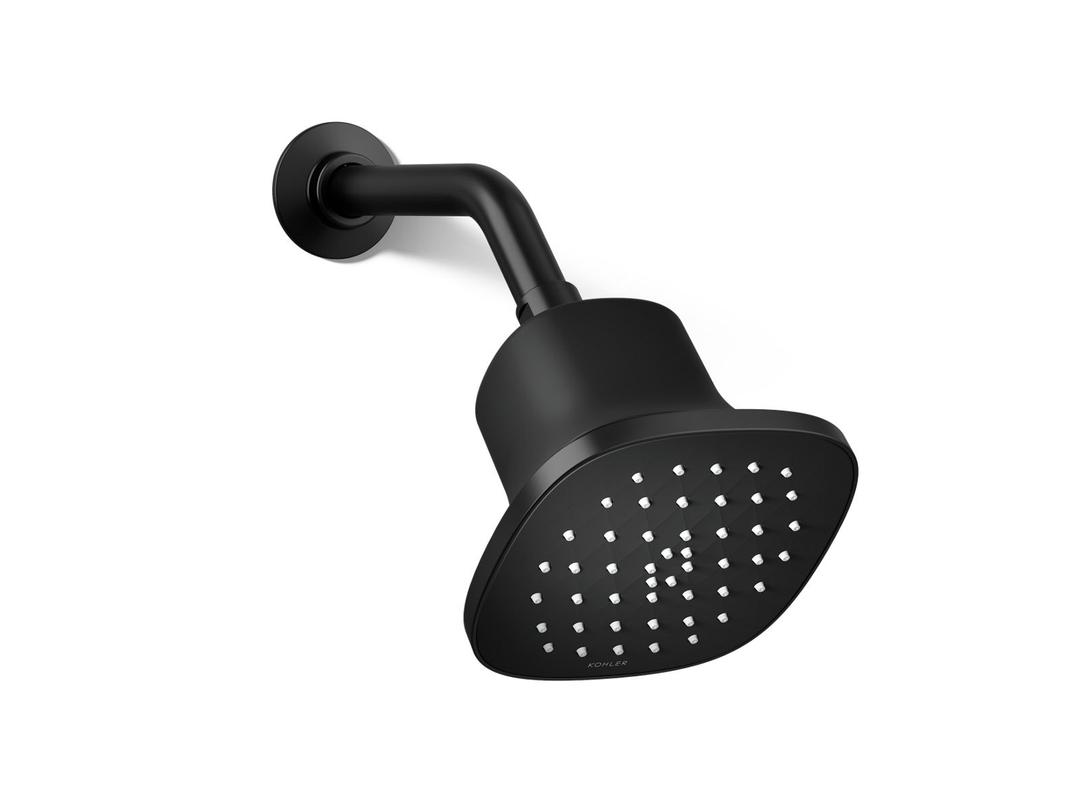 CinqE Square single-function filtered showerhead, 2.5 gpm - Matte Black by Kohler