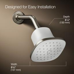CinqE Square single-function filtered showerhead, 1.75 gpm - Vibrant Brushed Nickel - image 3