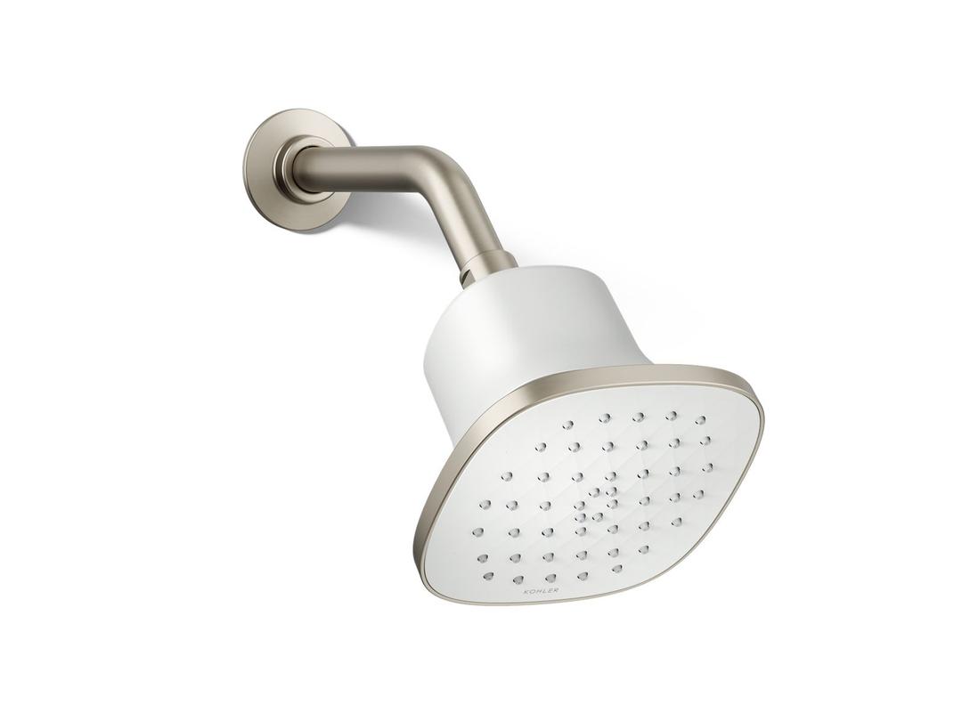 CinqE Square single-function filtered showerhead, 1.75 gpm - Vibrant Brushed Nickel by Kohler