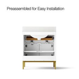 30'' bathroom vanity cabinet with sink and quartz top - image 10