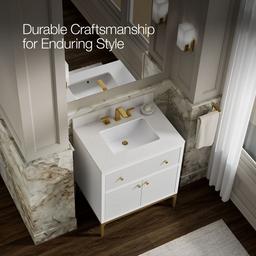 30'' bathroom vanity cabinet with sink and quartz top - image 12