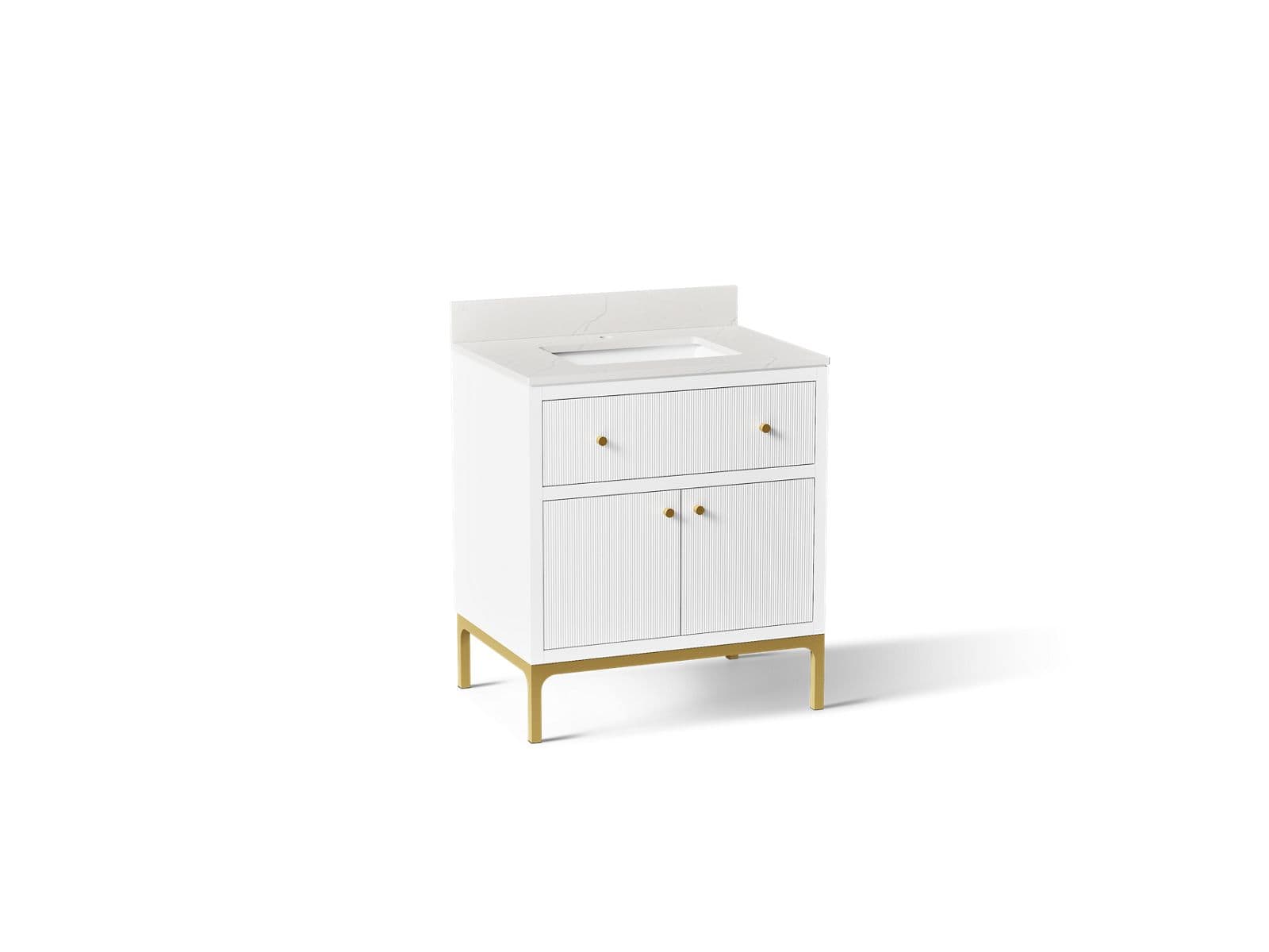 Kohler 30'' bathroom vanity cabinet with sink and quartz top - White by Kohler