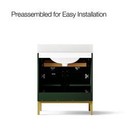 30'' bathroom vanity cabinet with sink and quartz top - image 10