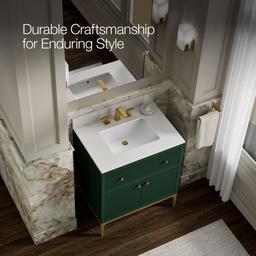 30'' bathroom vanity cabinet with sink and quartz top - image 12