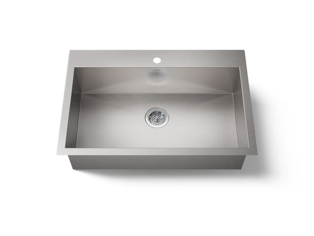 Kohler VaultE 33'' top-/undermount single-bowl kitchen sink - Stainless Steel