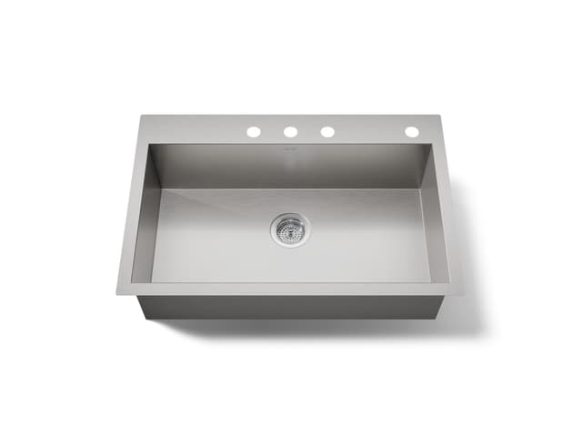Kohler VaultE 33'' top-/undermount single-bowl kitchen sink - Stainless Steel