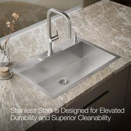 Kohler VaultE 33'' top-/undermount single-bowl kitchen sink - Stainless Steel - image 4