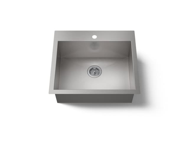 Kohler VaultE 25'' top-/undermount single-bowl kitchen sink - Stainless Steel