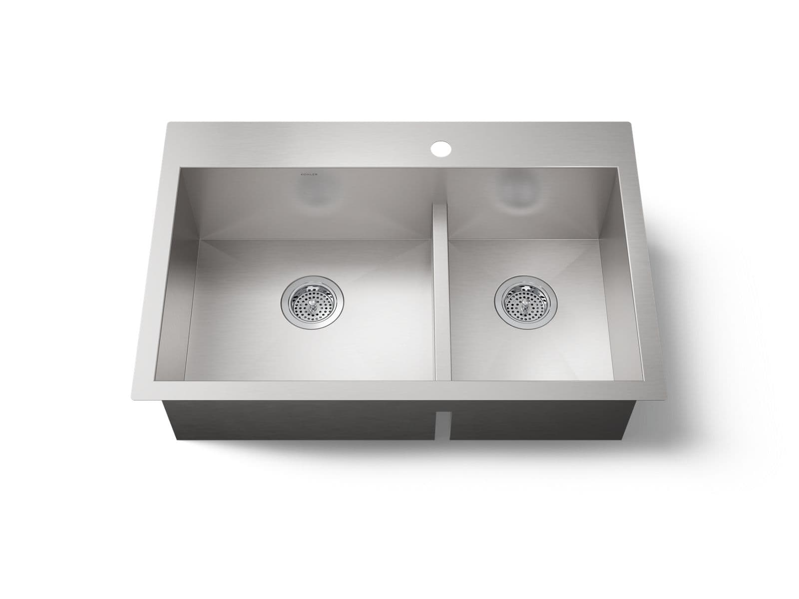 Kohler Vault™ Smart Divide® 33" top-/undermount double-bowl kitchen sink by Kohler