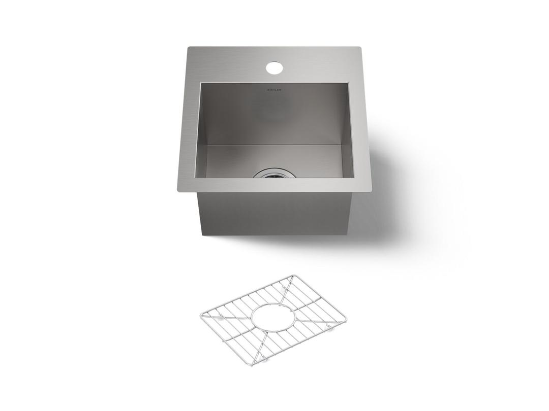 Kohler VaultE 15'' top-/undermount bar sink - Stainless Steel by Kohler