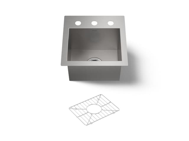 Kohler VaultE 12-1/4'' top-/undermount bar sink - Stainless Steel