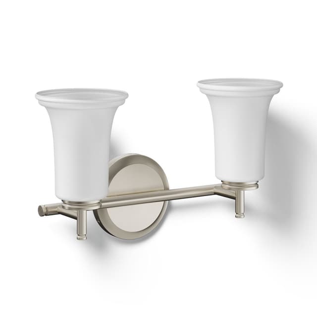 Kohler Bellera Two-light sconce with frosted shades - Brushed Nickel
