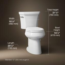 Kohler | Highline | Floor Mount Two Piece Toilet - White - image 3