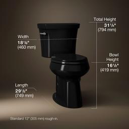 Kohler | Highline | Floor Mount Two Piece Toilet - Black - image 3